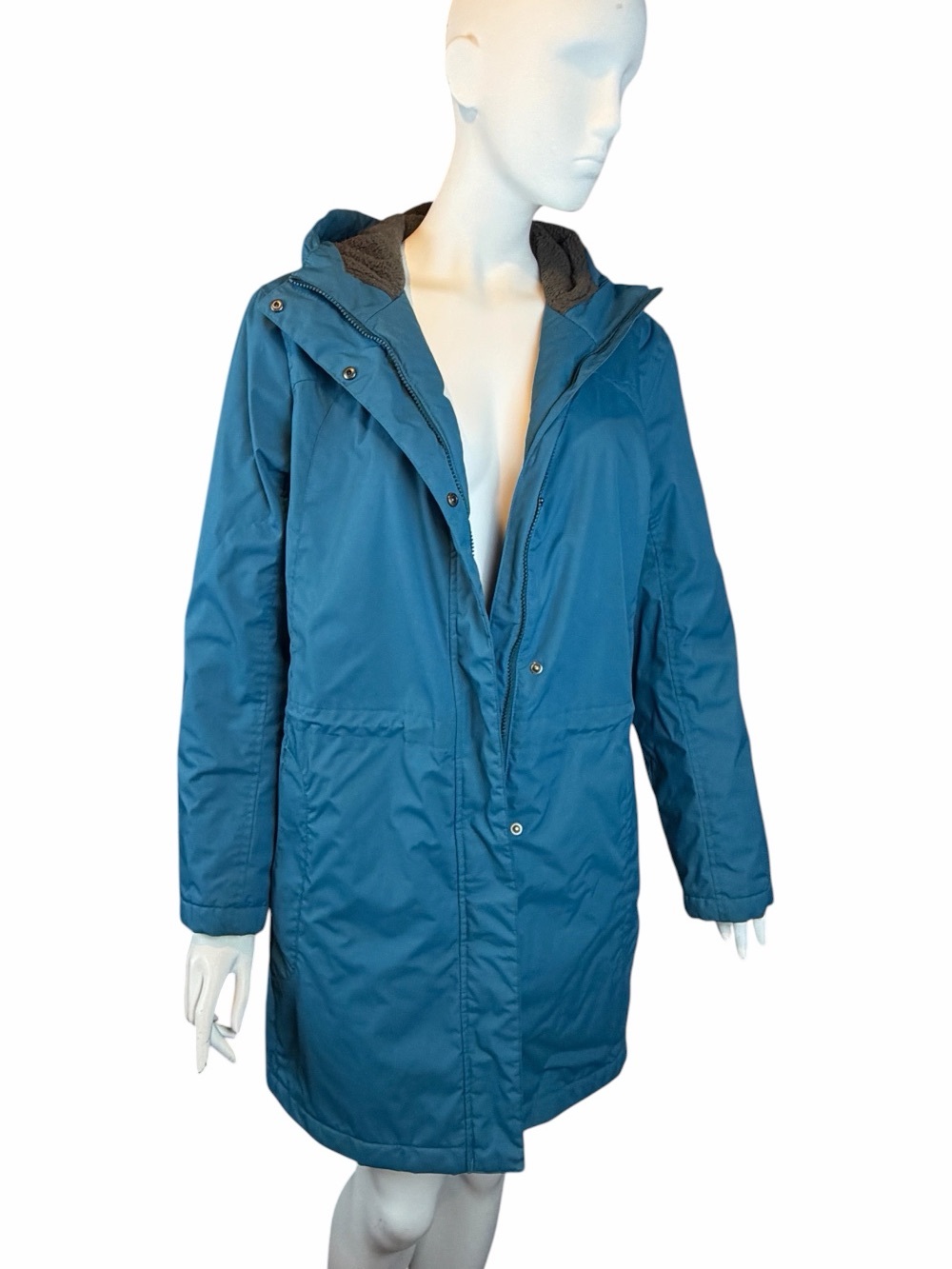 L.L. Bean Women's Size XL Coat Teal Blue Jacket Hood Winter Heavy Model 271139